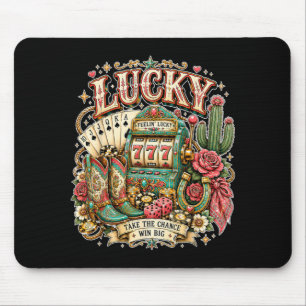 Mousepad Lucky Las Vegas Western Cowgirl Turquesa Rodeio