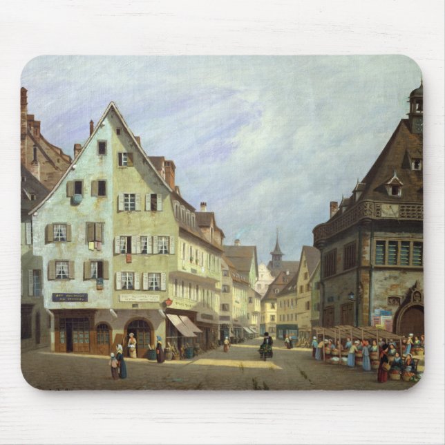 Mousepad Lugar du Marche-auxiliar-Fruta, Colmar, 1875 (Frente)