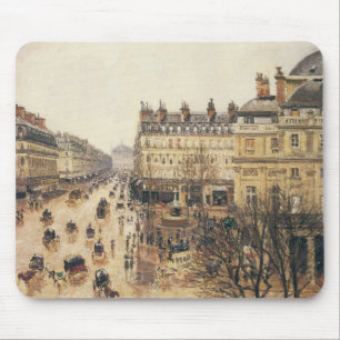 Mousepad Lugar du Teatro Francais, chuva de Paris por