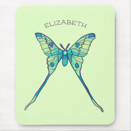 Mousepad Luna moth Butterfly nome verde para insetos