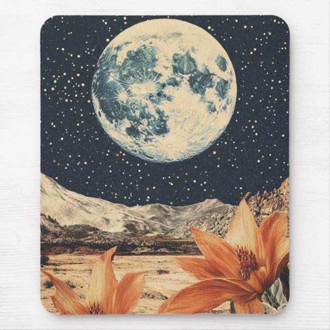 Mousepad Lunar Bloom Over Sandy Peaks (Frente)