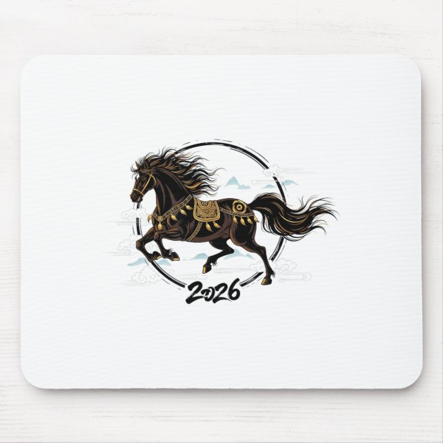 Mousepad Lunar New Year 2026 Horse Chinese Zodiac Celebrati (Frente)