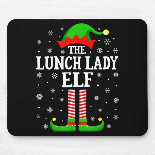 Mousepad Lunch Lady Elf Funny Christmas Family Matching  (Frente)