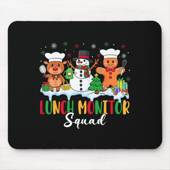 Mousepad Lunch Monitor Squad Reindeer Snowman Gingerbread C (Frente)