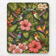 Lush Tropical Hummingbird Botânico Personalizado