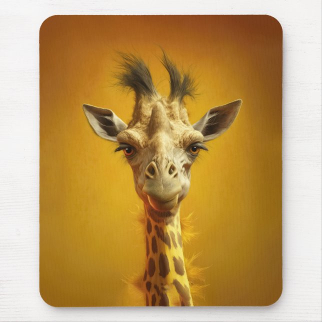 Mousepad Lustiges Giraffenretrato (Frente)