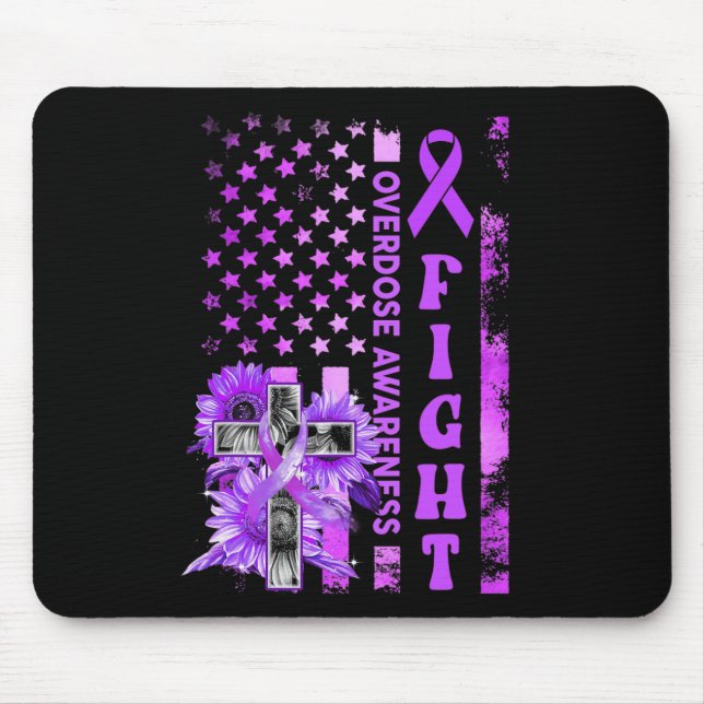 Mousepad Luta contra a bandeira dos EUA Sobredosagem cristã (Frente)