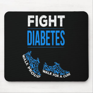 Mousepad Luta contra a diabetes caminha por uma faixa de co