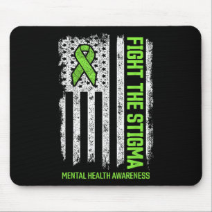 Mousepad Luta Contra O Estigma Americano Flag Mental Health