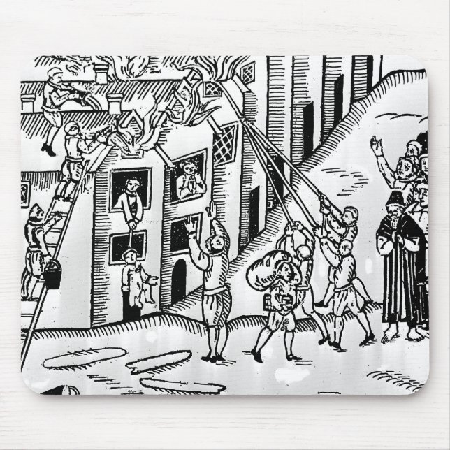 Mousepad Luta contra o incêndio durante o grande fogo de (Frente)