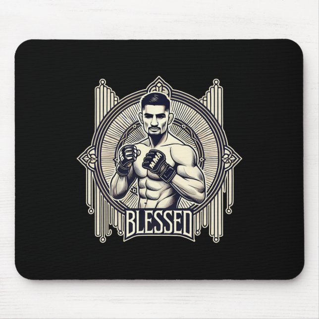 Mousepad Luta de MMA Bjj Kickboxing Muay Thai Boxe Cage F (Frente)