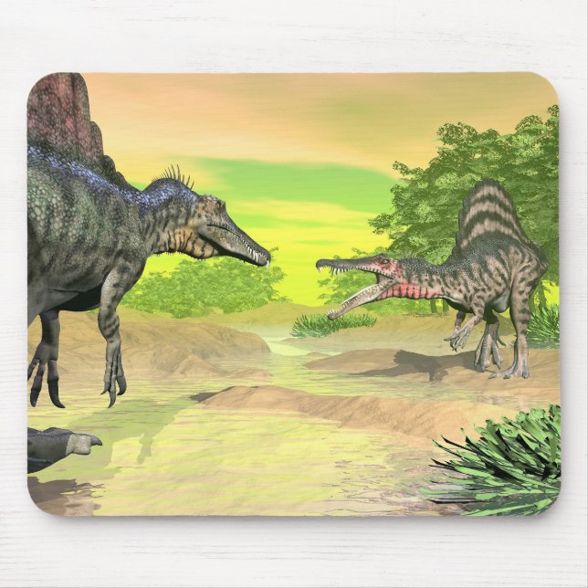Mousepad Luta dos dinossauros de Spinosaurus - 3D rendem (Frente)