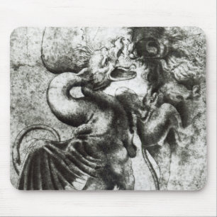 Mousepad Luta entre um dragão e um leão