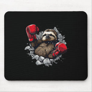 Mousepad Lutador de Boxe Amante de Preguiça Luvas de Boxe K