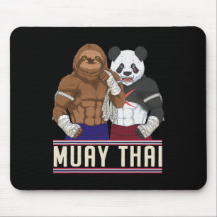 Mousepad Lutador de Muay Thai Sloth Panda Kickboxing