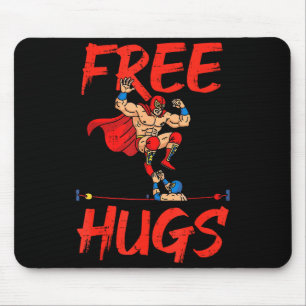 Mousepad Lutadores de Wrestling Abraço Engraçado Humor Meme