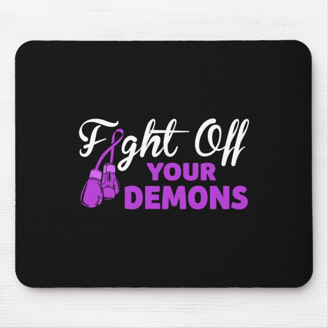 Mousepad Lute contra seus demônios Luvas de fita roxa (Frente)