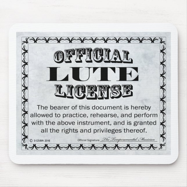 Mousepad Lute License (Frente)