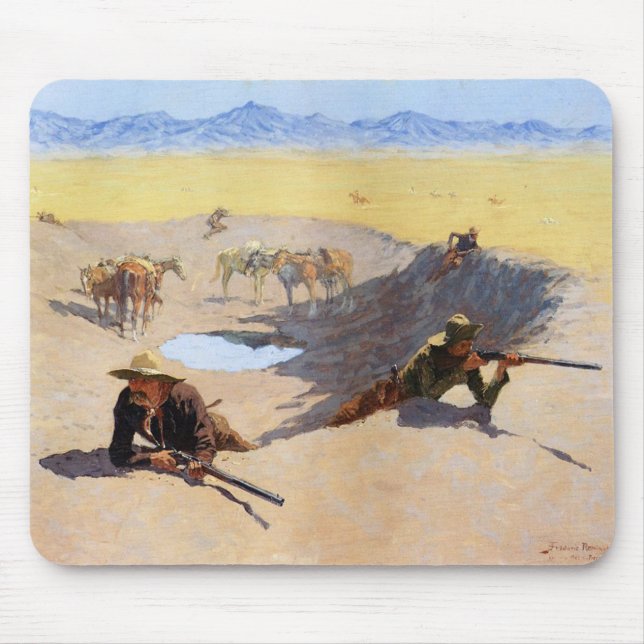 Mousepad Lute pelo ~ Frederic Remington do furo de água (Frente)