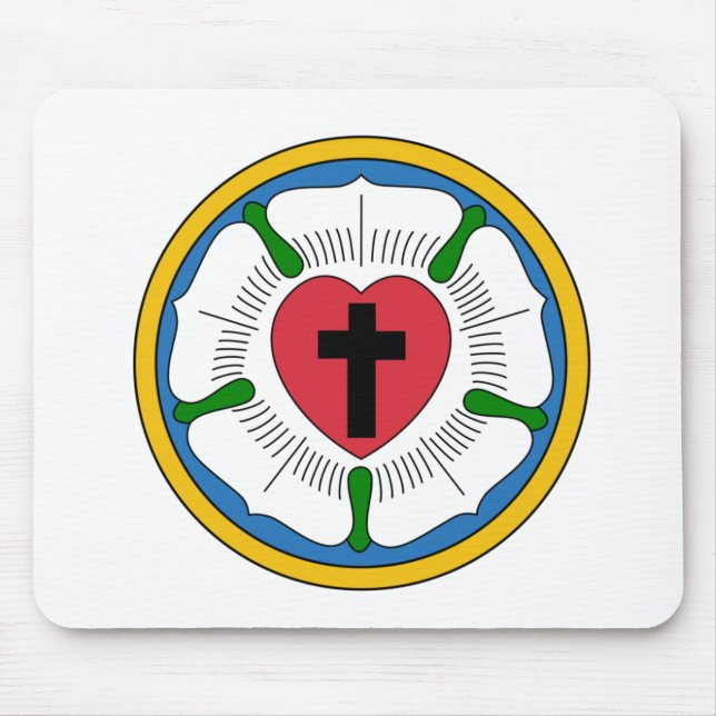 Mousepad Lutherrose Luther Rosa Luteranismo Martin Luther (Frente)