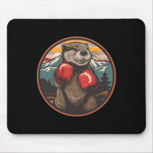 Mousepad Lutra Boxeadora Com Luvas de Boxe Kickboxing Engra
