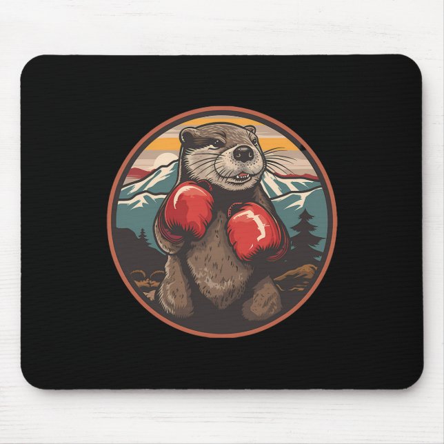 Mousepad Lutra Boxeadora Com Luvas de Boxe Kickboxing Engra (Frente)