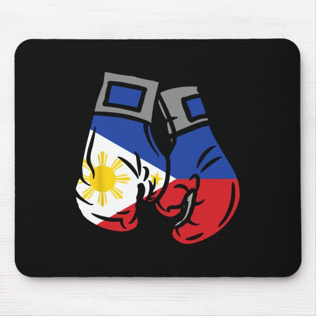 Mousepad Luva De Boxing Com Bandeira Das Filipinas (Frente)