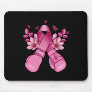 Mousepad Luvas Boxando Com Supo De Cancer De Fita Rosa
