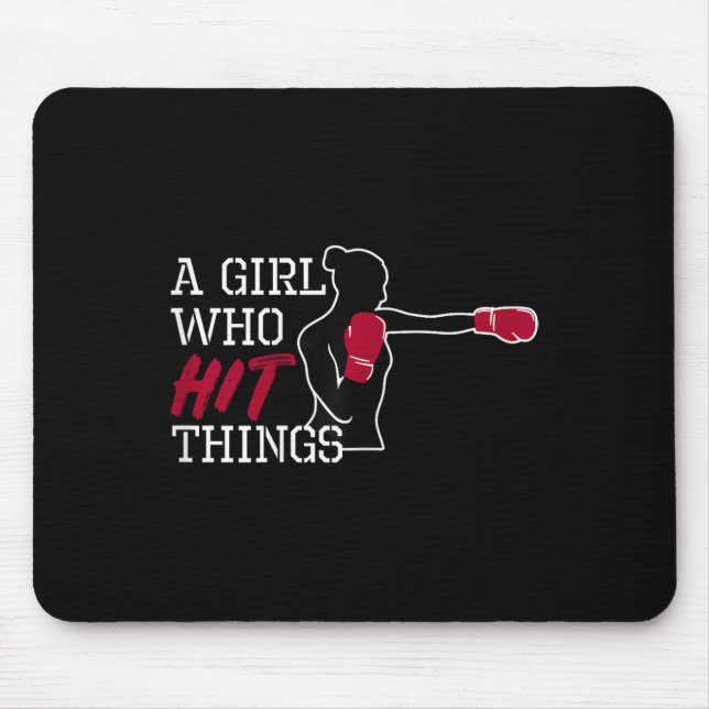 Mousepad Luvas de Boxe e Kickboxing para Mulheres e Meninas (Frente)