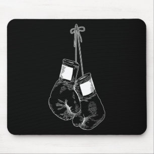 Mousepad Luvas de Boxe Silhueta Boxe Kickboxing Esportes