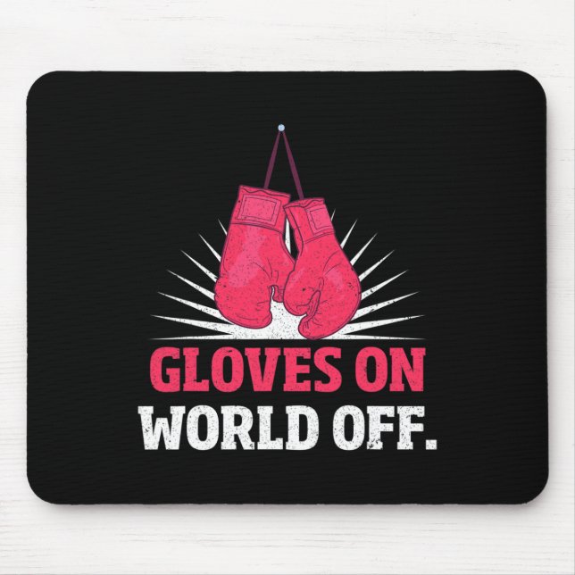 Mousepad Luvas de Kickboxing Engraçadas No Mundo Fora das L (Frente)