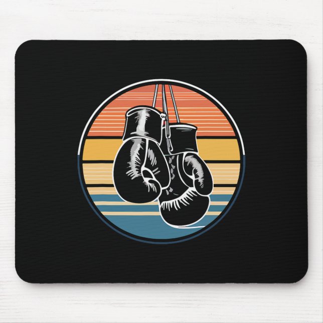 Mousepad Luvas Penduradas de Boxe Retro Kickboxing Amor pel (Frente)