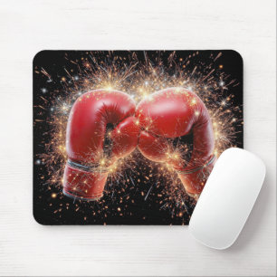 Mousepad Luvas Red Boxing USA Em Fogos De Artifício