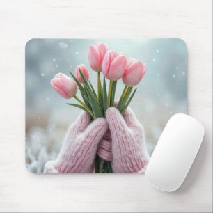 Mousepad Luvas Rosa Segurando Perfis