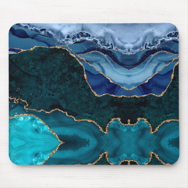Mousepad Lux Peacock Agate & Dourado (Frente)
