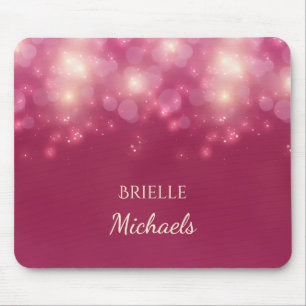 Mousepad Luxe Dark Glamor Bokeh Sparkles Com Nome