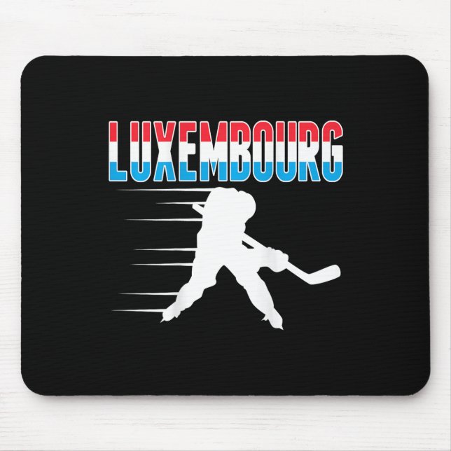 Mousepad Luxembourg Ice Hockey Fans Jersey Luxembourgish Ho (Frente)