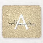 Mousepad Luxo Dourado Sparkle Glitter Monogramas Nome Mouse<br><div class="desc">Luxo Dourado Sparkle Glitter Monograma Nome Monograma Mousepad. Este Mousepad pode ser personalizado para incluir seu primeiro nome.</div>