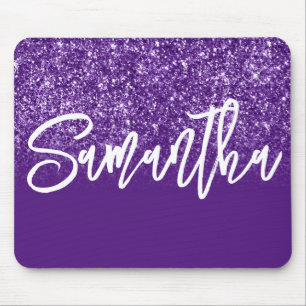 Mousepad Luxo Glitter Ombre Roxo Real Personalizado
