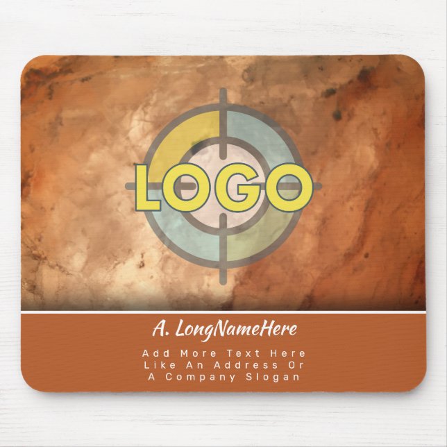 Mousepad Luxo Marrom Laranja Executivo Escritório (Frente)
