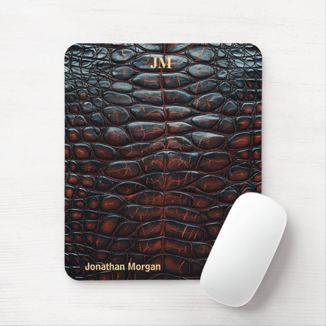 Mousepad Luxury Executive Monogram Premium Leather  (Com mouse)