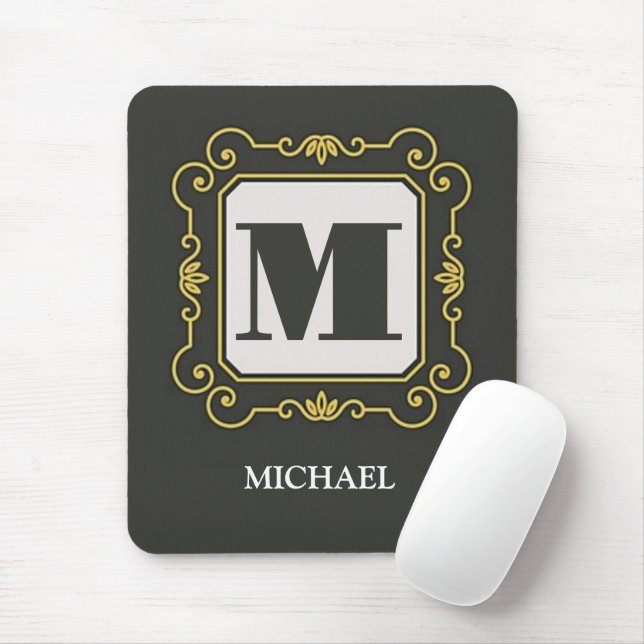 Mousepad Luxury minimal Modern monogram (Com mouse)
