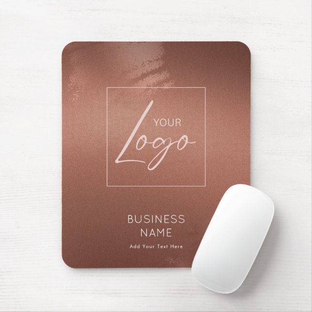 Mousepad Luxury Stylish Bronze Business Name Logo (Com mouse)