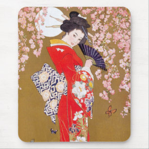 Mousepad Luz-da-lua e flores de cereja