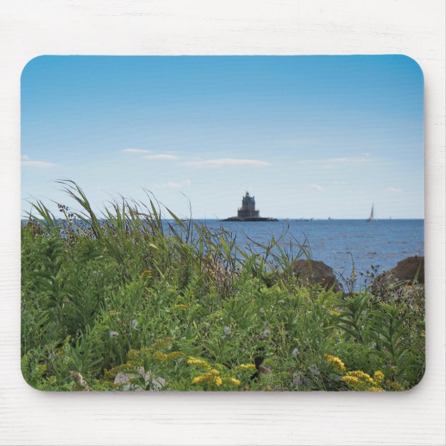 Mousepad Luz da rocha da raça - ilha dos Fishers, NY (Frente)