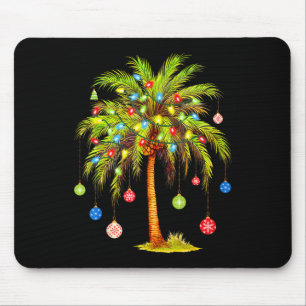 Mousepad Luz de árvore de palmeira de Natal Havaiano Tropic