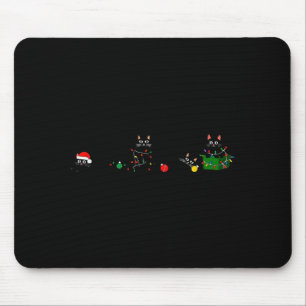 Mousepad Luz de Natal Rena Gato Preto Papai Noel Natal