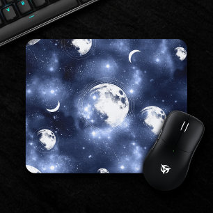 Mousepad Luz do luar Fases da Lua nas Nuvens do Céu