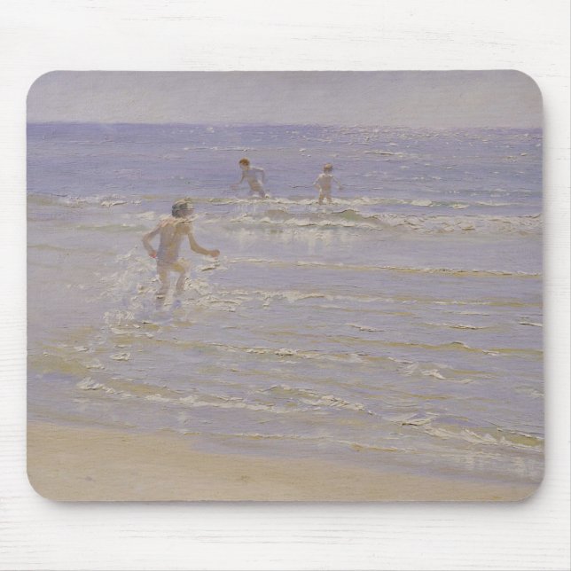 Mousepad Luz do sol em Skagen: Meninos que nadam, 1892 (Frente)