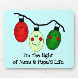 Mousepad Luz dos Camisetas e Presentes de Nana e Papa